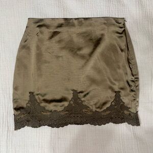 Urban Outfitters Brown Lace Trim Chemise